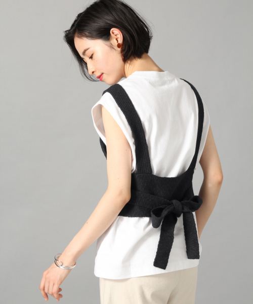 LOWRYS FARM（ローリーズファーム）の「スラブビスチェ　840122（ニット/セーター・レディース・ブラック/アイボリー/キャメル・FREE）」の17枚目の写真