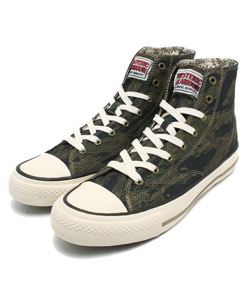 HYSTERIC GLAMOUR(ヒステリックグラマー)の「プリントキャンバス ハイカットスニーカー(スニーカー・メンズ・その他2/グリーン系カモフラージュ・25.5cm/27.5cm/26.5cm)」の2枚目の写真