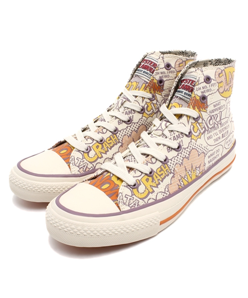 HYSTERIC GLAMOUR(ヒステリックグラマー)の「プリントキャンバス ハイカットスニーカー(スニーカー・メンズ・その他2/グリーン系カモフラージュ・25.5cm/27.5cm/26.5cm)」の1枚目の写真
