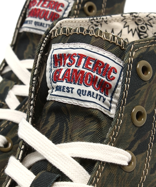 HYSTERIC GLAMOUR(ヒステリックグラマー)の「プリントキャンバス ハイカットスニーカー(スニーカー・メンズ・その他2/グリーン系カモフラージュ・25.5cm/27.5cm/26.5cm)」の8枚目の写真