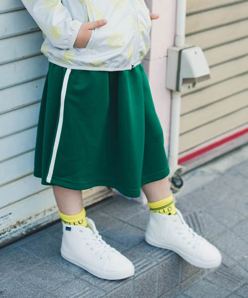 RADCHAP（ラッドチャップ）の「サイドラインジャージスカート（スカート・キッズ・ネイビー/グリーン・M size/L size/S size）」の5枚目の写真