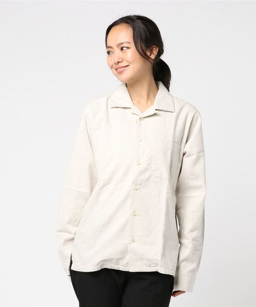 SpinnerBait(スピナーベイト)の「【SPINNER BAIT】ネルオープンカラーシャツ 8304HK(シャツ/ブラウス・メンズ・ブラック/ベージュ/オリーブ/ナチュラル・40/42/44)」の3枚目の写真