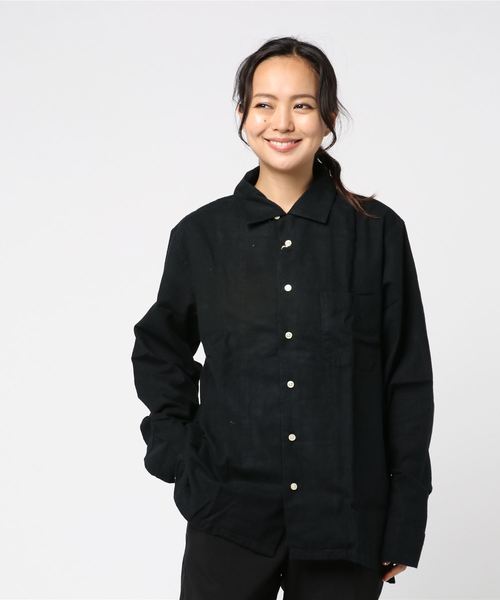 SpinnerBait(スピナーベイト)の「【SPINNER BAIT】ネルオープンカラーシャツ 8304HK(シャツ/ブラウス・メンズ・ブラック/ベージュ/オリーブ/ナチュラル・40/42/44)」の2枚目の写真