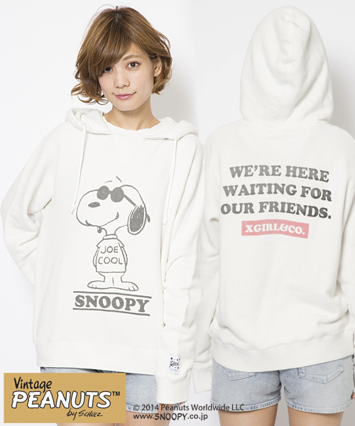 SNOOPY（スヌーピー）の「【スヌーピー】 SNOOPY SWEAT PULLOVER（パーカー・レディース・ホワイト/ブラック/アッシュ/オレンジ・1/2）」の2枚目の写真