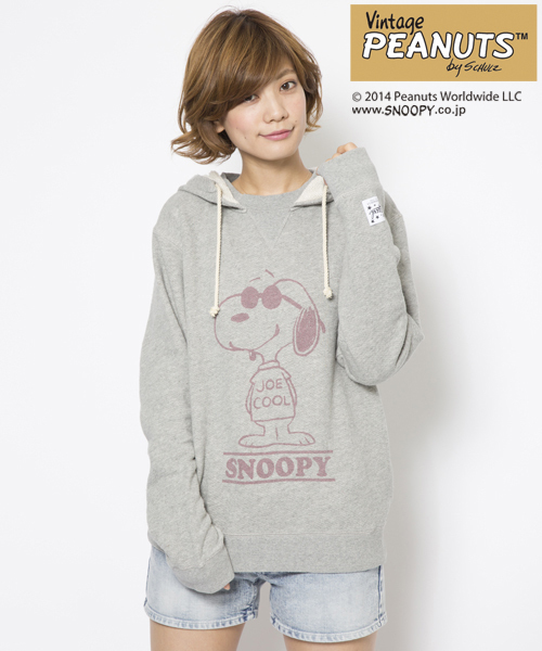 SNOOPY（スヌーピー）の「【スヌーピー】 SNOOPY SWEAT PULLOVER（パーカー・レディース・ホワイト/ブラック/アッシュ/オレンジ・1/2）」の7枚目の写真