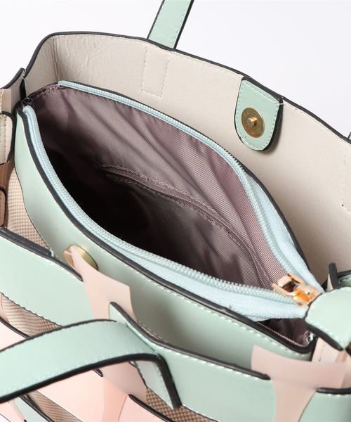 florist(フローリスト)の「【2way】編み込みシースルーショルダーバッグ(ショルダーバッグ・レディース・ホワイト/ブラック/レッド/ピンク/イエロー/グリーン・FREE)」の11枚目の写真