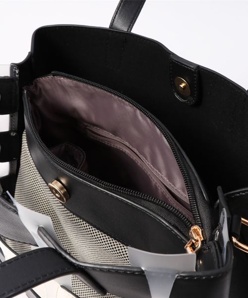 florist(フローリスト)の「【2way】編み込みシースルーショルダーバッグ(ショルダーバッグ・レディース・ホワイト/ブラック/レッド/ピンク/イエロー/グリーン・FREE)」の8枚目の写真