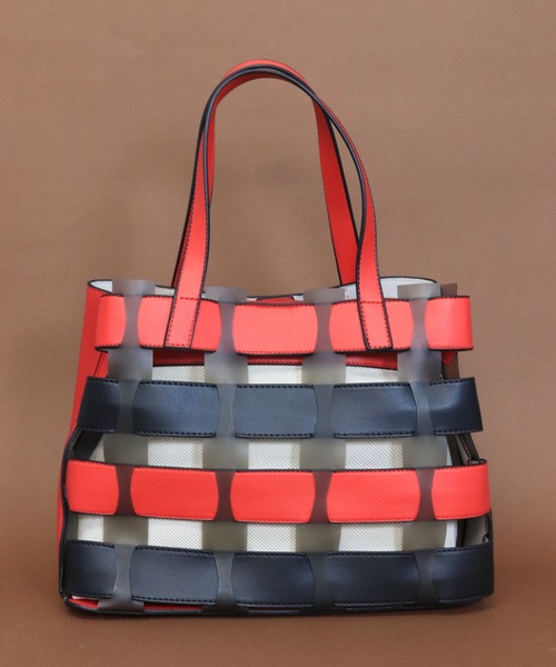 florist(フローリスト)の「【2way】編み込みシースルーショルダーバッグ(ショルダーバッグ・レディース・ホワイト/ブラック/レッド/ピンク/イエロー/グリーン・FREE)」の21枚目の写真