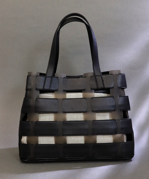 florist(フローリスト)の「【2way】編み込みシースルーショルダーバッグ(ショルダーバッグ・レディース・ホワイト/ブラック/レッド/ピンク/イエロー/グリーン・FREE)」の19枚目の写真