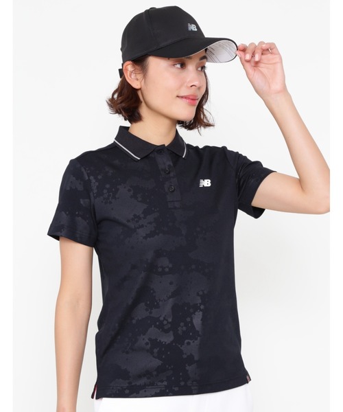 New Balance Golf(ニューバランスゴルフ)の「【new balance golf】スリーヴ ポロシャツ(ポロシャツ)」|ブラック