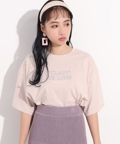 one after another NICE CLAUP（ワンアフターアナザーナイスクラップ）の「転写プリントTシャツ（Tシャツ/カットソー・レディース・オフホワイト/ピンク/ホワイト系その他・FREE）」の3枚目の写真