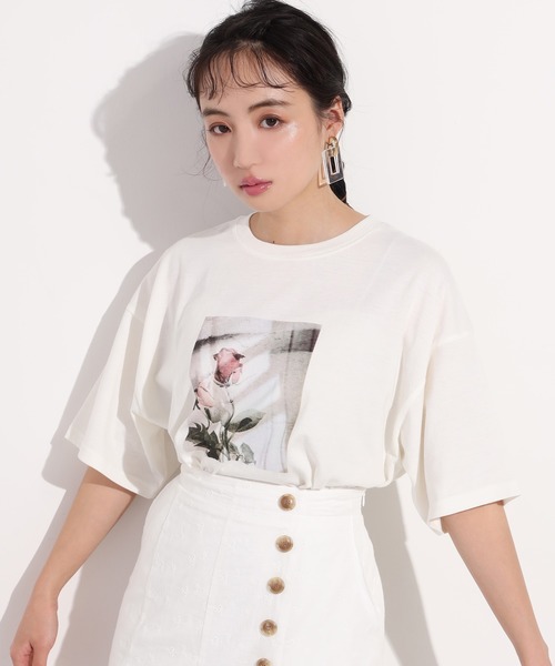 one after another NICE CLAUP（ワンアフターアナザーナイスクラップ）の「転写プリントTシャツ（Tシャツ/カットソー・レディース・オフホワイト/ピンク/ホワイト系その他・FREE）」の14枚目の写真