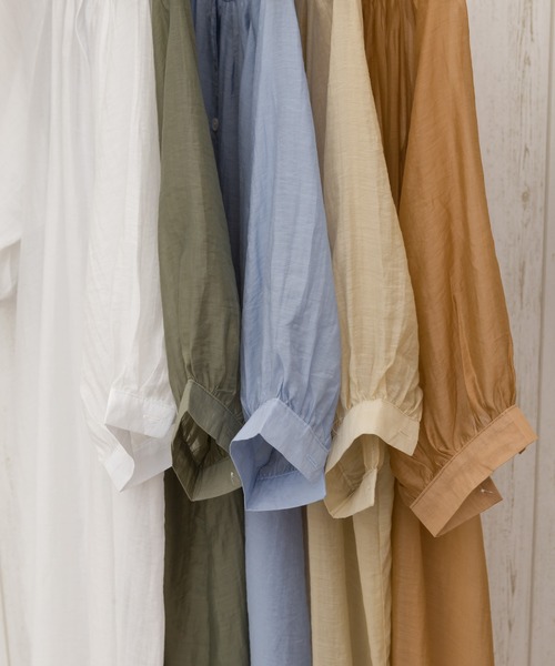 SpRay（スプレイ）の「シースルーレースアップシャツワンピース（ワンピース・レディース・ホワイト/ベージュ/サックスブルー/ライトカーキ/ライトベージュ・FREE）」の10枚目の写真