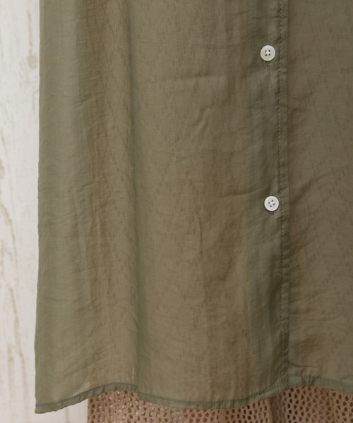 SpRay（スプレイ）の「シースルーレースアップシャツワンピース（ワンピース・レディース・ホワイト/ベージュ/サックスブルー/ライトカーキ/ライトベージュ・FREE）」の20枚目の写真