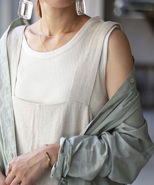 antiqua（アンティカ）の「ナチュラルリネンサロペット（つなぎ/オールインワン・レディース・ナチュラル/ブラック/ブラウン・FREE）」の17枚目の写真