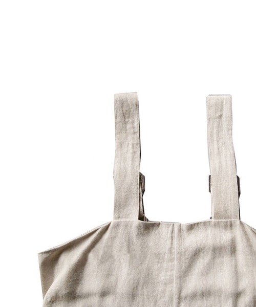 antiqua（アンティカ）の「ナチュラルリネンサロペット（つなぎ/オールインワン・レディース・ナチュラル/ブラック/ブラウン・FREE）」の12枚目の写真