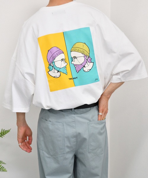 kutir（クティール）の「アソートプリントTシャツ　コラボアイテム（Tシャツ/カットソー・メンズ・その他/パープル/ダークブルー/ライトグリーン/オフホワイト/ホワイト系その他/ホワイト/チャコールグレー/ライトブルー・SMALL/LARGE/MEDIUM）」の4枚目の写真