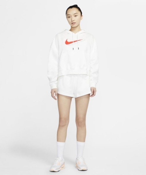 NIKE(ナイキ)の「ナイキ NIKE ウィメンズ アイコン クラッシュ フリース フレンチテリー フーディ(パーカー・レディース・ホワイト/ブラック・S/M/L/XL)」の7枚目の写真