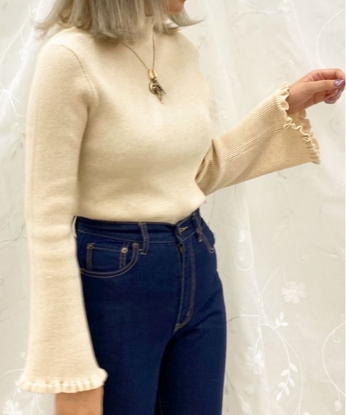 apres jour（アプレジュール）の「フリルハイネックリブニット【ZOZOTOWN限定アイテム】（ニット/セーター・レディース・モカ/ブラック/ベージュ/アイボリー・フリー/X-LARGE）」の6枚目の写真