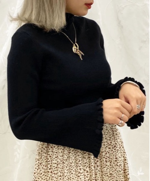 apres jour（アプレジュール）の「フリルハイネックリブニット【ZOZOTOWN限定アイテム】（ニット/セーター・レディース・モカ/ブラック/ベージュ/アイボリー・フリー/X-LARGE）」の10枚目の写真