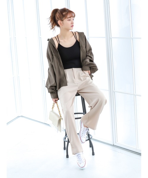 fifth（フィフス）の「ウエストドロストシャツチュニック（シャツ/ブラウス・レディース・ブラック/カーキ・MEDIUM）」の11枚目の写真