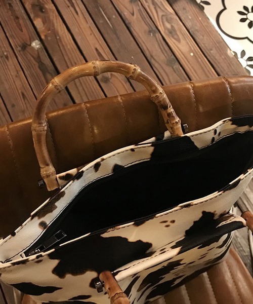 shopnikoniko（ショップニコニコ）の「アニマル柄バンブーハンドルトート（トートバッグ・レディース・アニマル・フリー）」の5枚目の写真