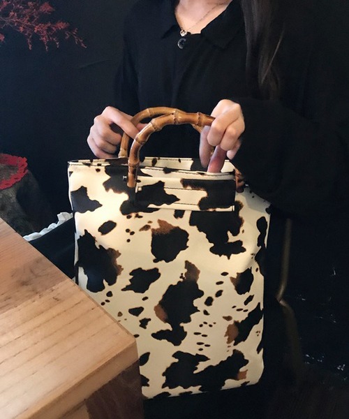 shopnikoniko（ショップニコニコ）の「アニマル柄バンブーハンドルトート（トートバッグ・レディース・アニマル・フリー）」の8枚目の写真