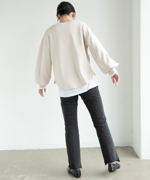 Aunt Marie's(アントマリーズ)の「ダンボールクルーネックプルオーバー / AuntMarie’s(スウェット・レディース・モカ/グリーン/アイボリー・FREE)」の13枚目の写真