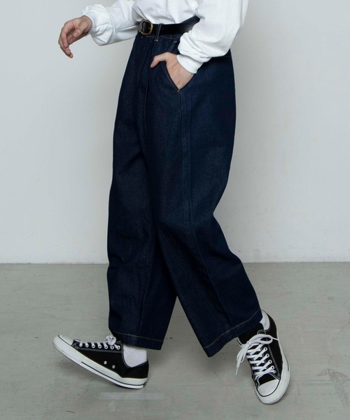 WEGO（ウィゴー）の「WEGO/バルーンデニムパンツ（デニムパンツ・メンズ・ダークインディゴブルー/ブラック系その他/コバルトブルー/キナリ・MEDIUM/LARGE/SMALL）」の3枚目の写真