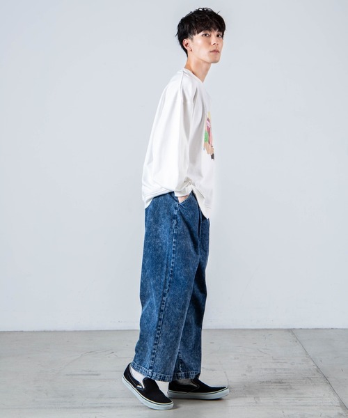 WEGO（ウィゴー）の「WEGO/バルーンデニムパンツ（デニムパンツ・メンズ・ダークインディゴブルー/ブラック系その他/コバルトブルー/キナリ・MEDIUM/LARGE/SMALL）」の19枚目の写真