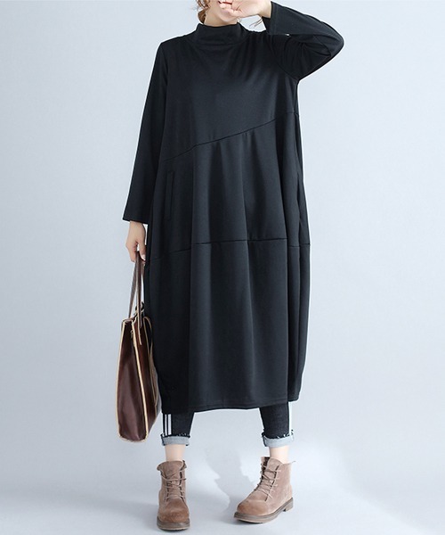 即日発送 オーバーサイズ ハイネック スウェット フレア ロング ワンピース 送料込 Www Akronautoauction Com