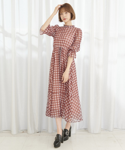 TITTY&CO.（ティティーアンドコー）の「シアーチェックワンピース
