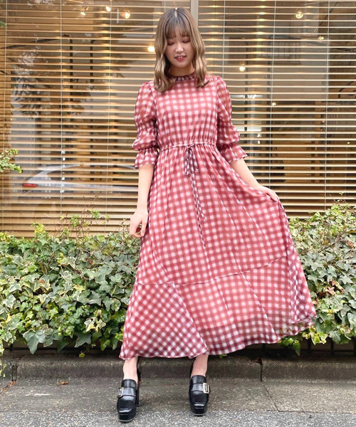 TITTY&CO.（ティティーアンドコー）の「シアーチェックワンピース