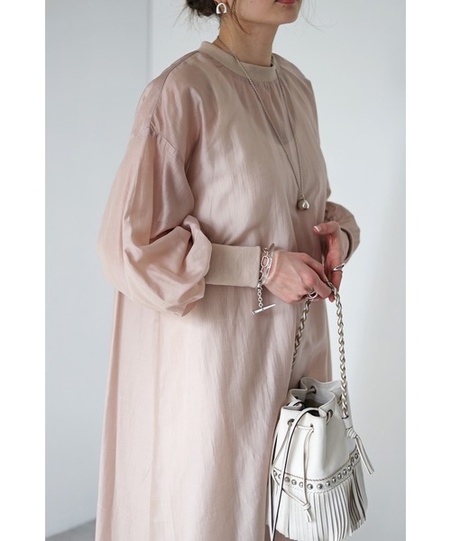 Bonjour Sagan（ボンジュールサガン）の「シアーロングワンピース（ワンピース・レディース・ブラック/ライトベージュ・FREE）」の5枚目の写真