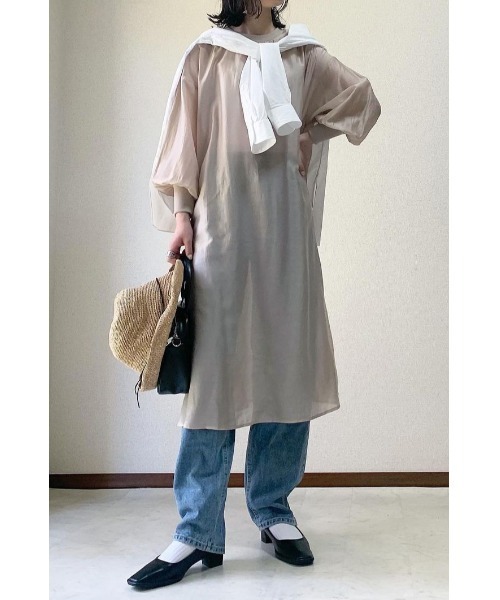 Bonjour Sagan（ボンジュールサガン）の「シアーロングワンピース（ワンピース・レディース・ブラック/ライトベージュ・FREE）」の22枚目の写真