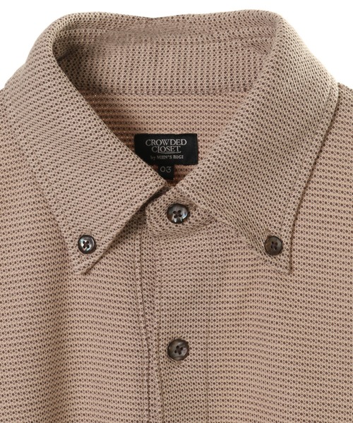 CROWDED CLOSET（クラウデッドクローゼット）の「ハニカム裏ボーダーシャツ（ポロシャツ・メンズ・ブラック/ベージュ/ネイビー/ブラウン・2/4/3）」の8枚目の写真