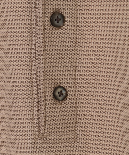 CROWDED CLOSET（クラウデッドクローゼット）の「ハニカム裏ボーダーシャツ（ポロシャツ・メンズ・ブラック/ベージュ/ネイビー/ブラウン・2/4/3）」の14枚目の写真