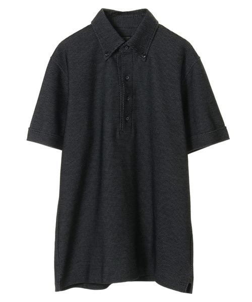 CROWDED CLOSET（クラウデッドクローゼット）の「ハニカム裏ボーダーシャツ（ポロシャツ・メンズ・ブラック/ベージュ/ネイビー/ブラウン・2/4/3）」の6枚目の写真