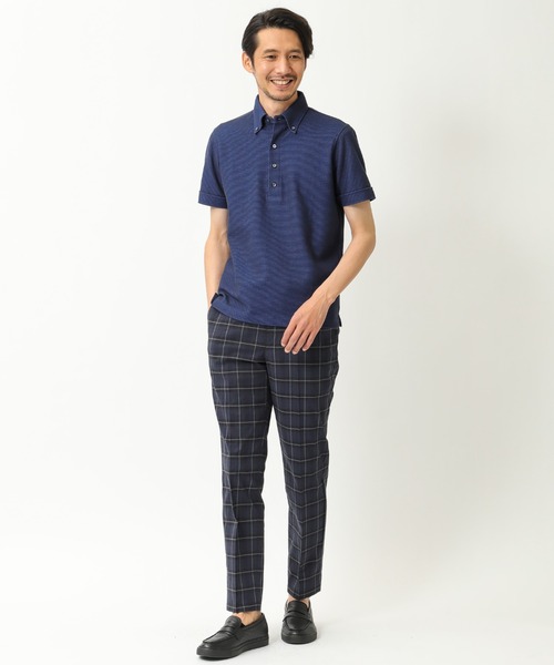 CROWDED CLOSET（クラウデッドクローゼット）の「ハニカム裏ボーダーシャツ（ポロシャツ・メンズ・ブラック/ベージュ/ネイビー/ブラウン・2/4/3）」の5枚目の写真