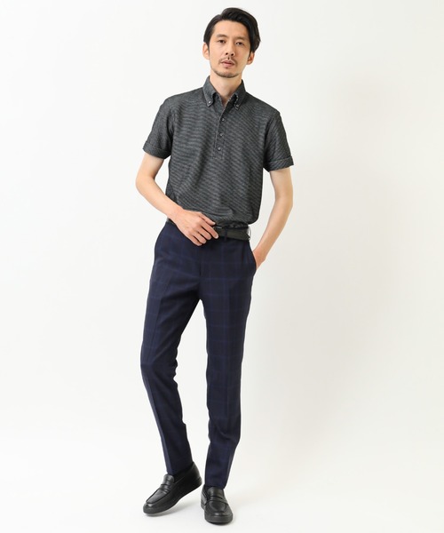 CROWDED CLOSET（クラウデッドクローゼット）の「ハニカム裏ボーダーシャツ（ポロシャツ・メンズ・ブラック/ベージュ/ネイビー/ブラウン・2/4/3）」の15枚目の写真