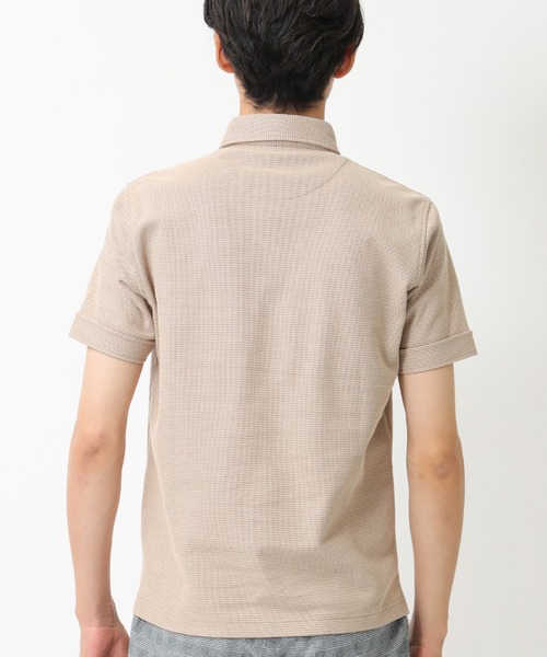 CROWDED CLOSET（クラウデッドクローゼット）の「ハニカム裏ボーダーシャツ（ポロシャツ・メンズ・ブラック/ベージュ/ネイビー/ブラウン・2/4/3）」の12枚目の写真