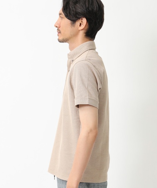 CROWDED CLOSET（クラウデッドクローゼット）の「ハニカム裏ボーダーシャツ（ポロシャツ・メンズ・ブラック/ベージュ/ネイビー/ブラウン・2/4/3）」の19枚目の写真