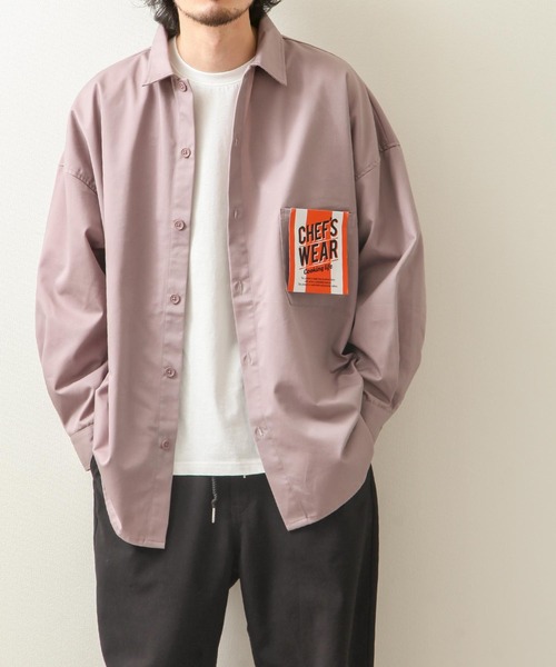 ZIP FIVE(ジップファイブ)の「【ZIP FIVE】【Cooker Shirt】高密度オーバーサイズシェフワークビックシャツ(シャツ/ブラウス・メンズ・アイボリー/ブルー/ストライプ/ライトベージュ/ブルー系/ベージュ/ブラック/ネイビー/パープル/カーキ/ブラウン・MEDIUM/LARGE)」の10枚目の写真