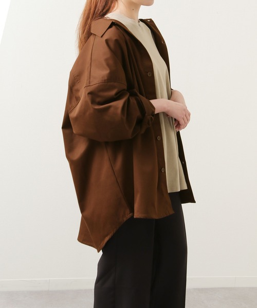 ZIP FIVE(ジップファイブ)の「【ZIP FIVE】【Cooker Shirt】高密度オーバーサイズシェフワークビックシャツ(シャツ/ブラウス・メンズ・アイボリー/ブルー/ストライプ/ライトベージュ/ブルー系/ベージュ/ブラック/ネイビー/パープル/カーキ/ブラウン・MEDIUM/LARGE)」の3枚目の写真