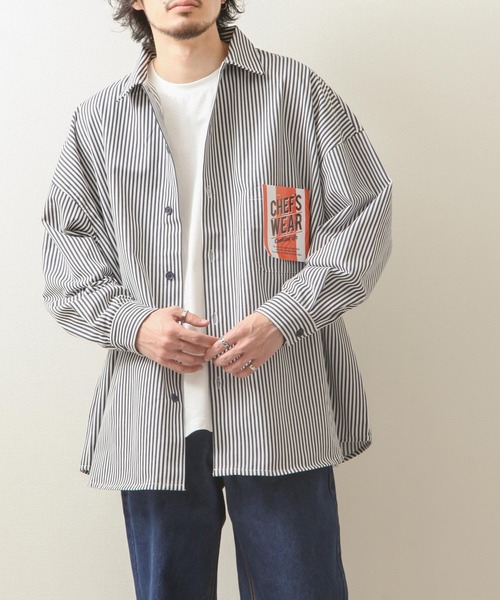 ZIP FIVE(ジップファイブ)の「【ZIP FIVE】【Cooker Shirt】高密度オーバーサイズシェフワークビックシャツ(シャツ/ブラウス・メンズ・アイボリー/ブルー/ストライプ/ライトベージュ/ブルー系/ベージュ/ブラック/ネイビー/パープル/カーキ/ブラウン・MEDIUM/LARGE)」の11枚目の写真