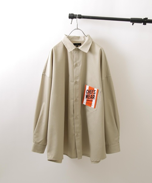 ZIP FIVE(ジップファイブ)の「【ZIP FIVE】【Cooker Shirt】高密度オーバーサイズシェフワークビックシャツ(シャツ/ブラウス・メンズ・アイボリー/ブルー/ストライプ/ライトベージュ/ブルー系/ベージュ/ブラック/ネイビー/パープル/カーキ/ブラウン・MEDIUM/LARGE)」の20枚目の写真