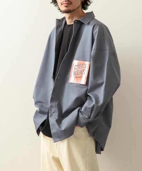 ZIP FIVE(ジップファイブ)の「【ZIP FIVE】【Cooker Shirt】高密度オーバーサイズシェフワークビックシャツ(シャツ/ブラウス・メンズ・アイボリー/ブルー/ストライプ/ライトベージュ/ブルー系/ベージュ/ブラック/ネイビー/パープル/カーキ/ブラウン・MEDIUM/LARGE)」の16枚目の写真