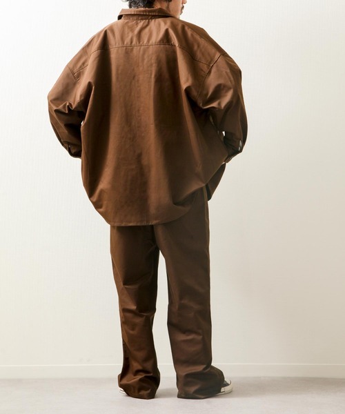 ZIP FIVE(ジップファイブ)の「【ZIP FIVE】【Cooker Shirt】高密度オーバーサイズシェフワークビックシャツ(シャツ/ブラウス・メンズ・アイボリー/ブルー/ストライプ/ライトベージュ/ブルー系/ベージュ/ブラック/ネイビー/パープル/カーキ/ブラウン・MEDIUM/LARGE)」の22枚目の写真