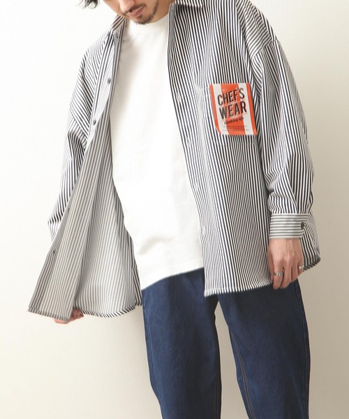 ZIP FIVE(ジップファイブ)の「【ZIP FIVE】【Cooker Shirt】高密度オーバーサイズシェフワークビックシャツ(シャツ/ブラウス・メンズ・アイボリー/ブルー/ストライプ/ライトベージュ/ブルー系/ベージュ/ブラック/ネイビー/パープル/カーキ/ブラウン・MEDIUM/LARGE)」の18枚目の写真