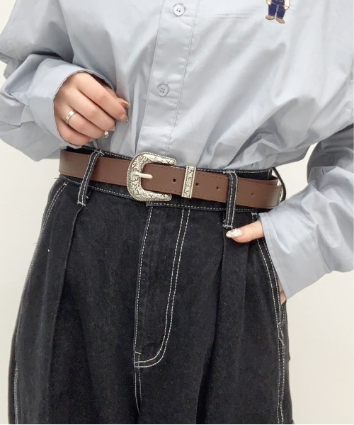 PairPair（ペアペア）の「バックルベルト(AR)（ベルト・レディース・ブラック/ブラウン・FREE）」の2枚目の写真